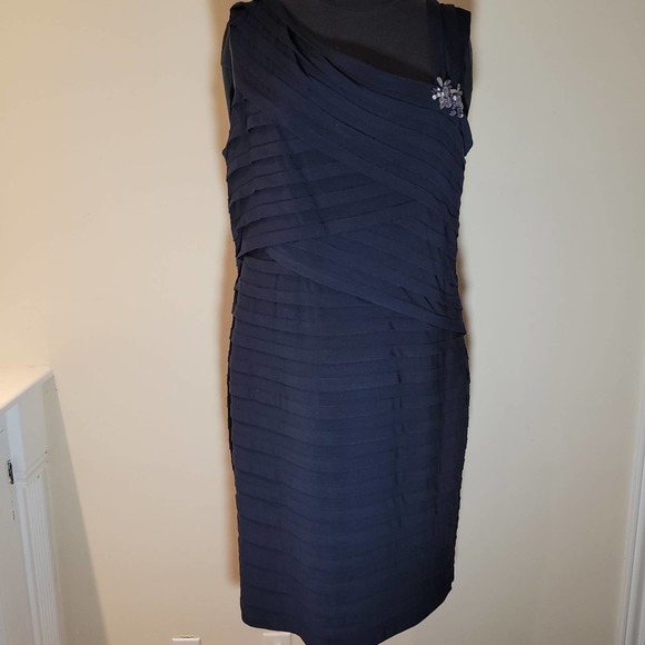 Jessica Howard Dresses Jessica Howard Navy Blue Ruffled Dress Size